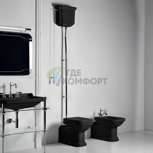 Подвесной бачок для унитаза Kerasan Waldorf без крышки, черный глянцевый (418004) - фото 1