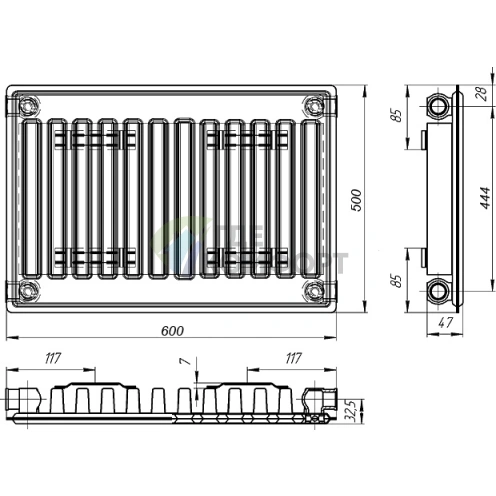 Радиатор стальной панельный Лидея ЛК 11-506 с боковым подключением - фото 4
