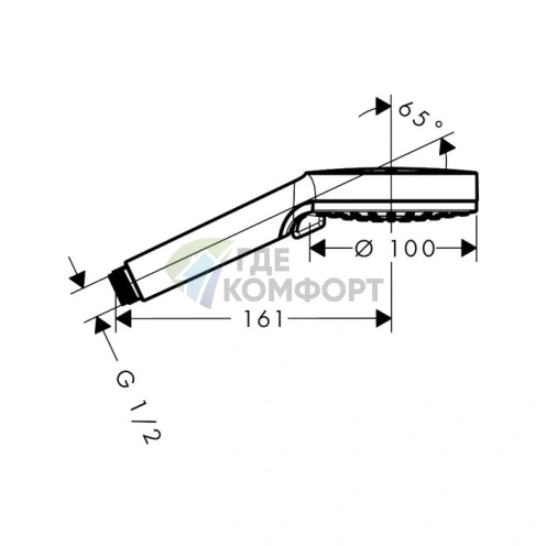Ручной душ HG Vernis Blend Vario с дождевым эффектом 2jet Rain и технологией EcoSmart (26340000) - фото 2