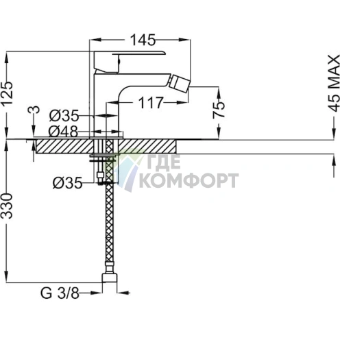 Смеситель для биде Cezares Furore BSM1 01 W0 - фото 2