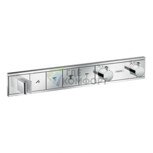 Встраиваемый термостат для душа Hansgrohe RainSelect на 4 выхода с держателем, хром (15357000) - фото 1