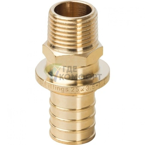 Переходник для труб из сшитого полиэтилена STOUT с наружной резьбой НР 25 x R 1/2 аксиальный - фото 5