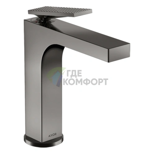 Смеситель для раковины AX Citterio 160 без слива, термостатический, цвет полированный черный хром (39081330) - фото 1