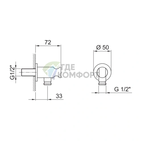 Смеситель для биде Fantini Nice с шланговым подключением и покрытием Matt British Gold PVD (91 P6 9323) - фото 2