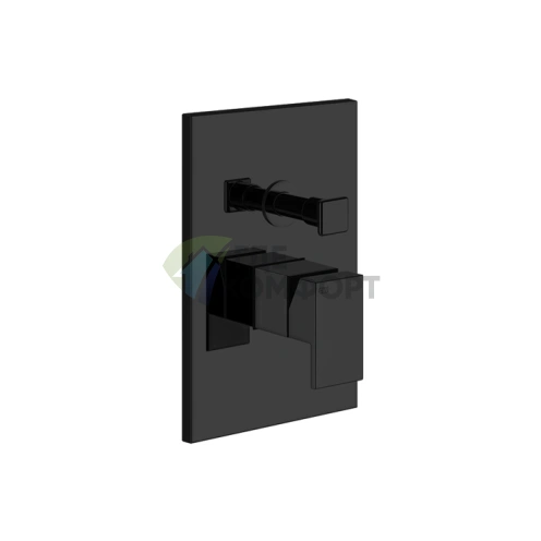 Gessi Rettangolo Встраиваемый Однорычажный Смеситель с Автопереключателем Ванна/Душ, Черный (44604#299) - фото 1