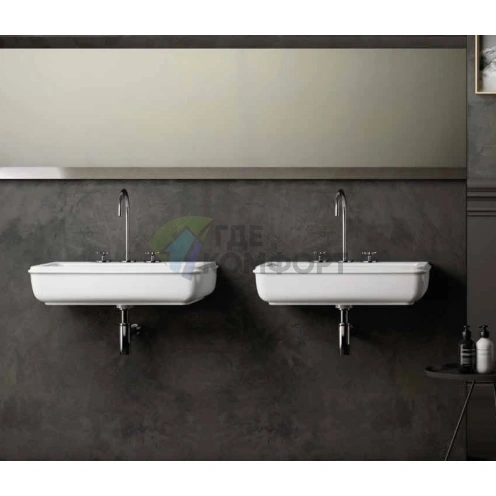 Подвесная раковина AZZURRA CHARME 68x46 см, белая, с отверстием под смеситель - фото 3