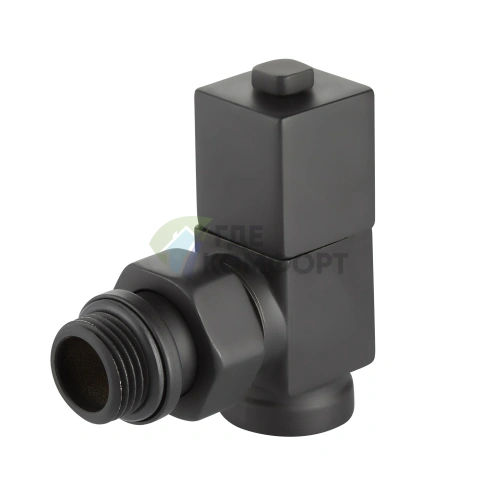 Набор дизайн-вентилей Royal Thermo CUBE 1/2 черный, RTE 56.0009, НС-1422578 - фото 2