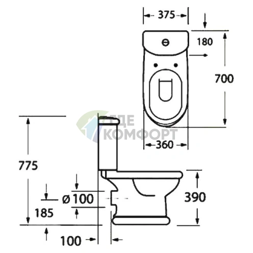 Унитаз-компакт BelBagno Gala с бачком - фото 7