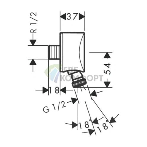 Шланговое соединение HG Fixfit S с обратным клапаном и шарниром G1/2 хром (27506000) - фото 2