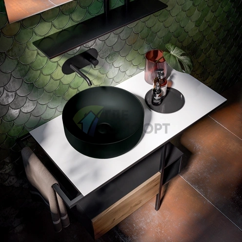 Раковина-чаша Kerasan Nolita 40 см черная матовая без отверстия под смеситель (534431) - фото 1