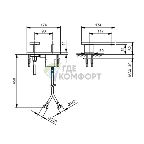 Смеситель для раковины Fantini AK/25 с поворотным изливом, цвет Matt Gun Metal PVD (48 P5 T104WF) - фото 2