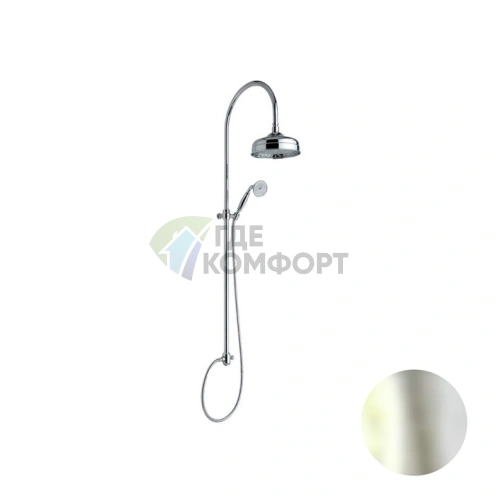 Душевая стойка Nicolazzi с верхним душем 30 см, переключателем и ручным душем в блестящем никеле (5712WSNL30) - фото 1