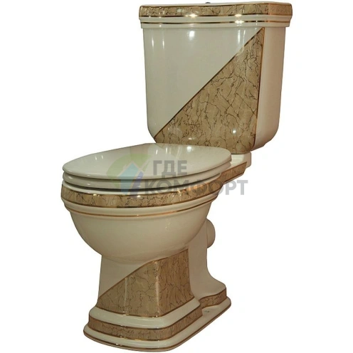 Унитаз-компакт Creavit Klasik KL310 с функцией биде в цвете карамель-диагональ беж - фото 1