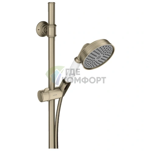 Душевой гарнитур AX Montreux: ручной душ, штанга и держатель (1jet, шлифованный никель) (27982820) - фото 1