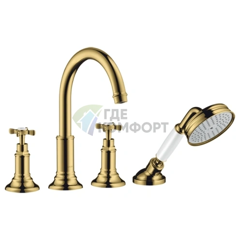 Стильный смеситель для ванны AX Montreux в полированном золоте (16544990) - фото 1