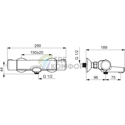 Термостатический смеситель Oras Nova 7462X для ванны с душем - фото 2