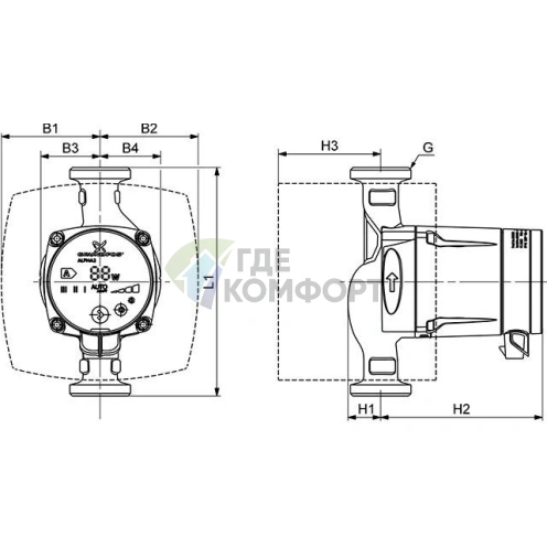 Циркуляционный насос Grundfos Alpha2 25-80 N 180 - фото 4