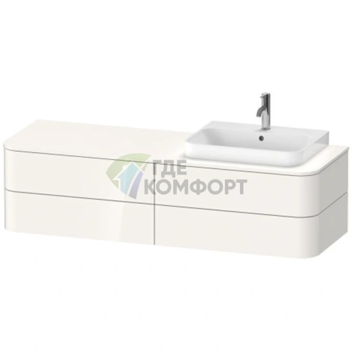 Столешница Duravit Happy D.2 Plus 1300x550мм белая глянцевая для серии тумб с левым вырезом (HP031HL2222) - фото 1