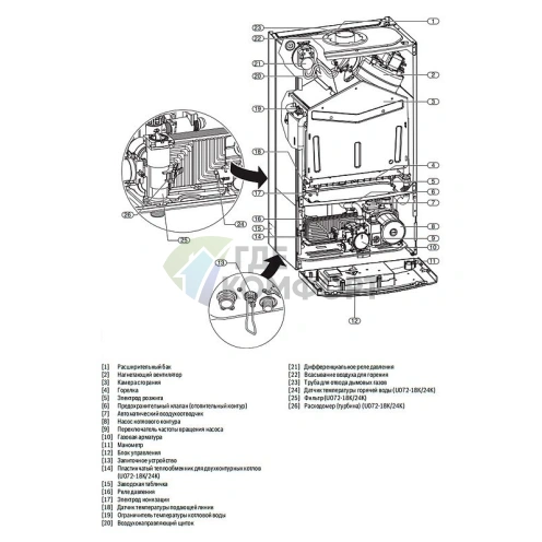 Газовый настенный двухкуонтурный котел Buderus Logamax U072-12K 12 кВт фото 4