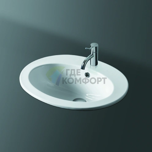 Встраиваемая раковина SIMAS Top с 1 отверстием и намеченными под DESMO - фото 1