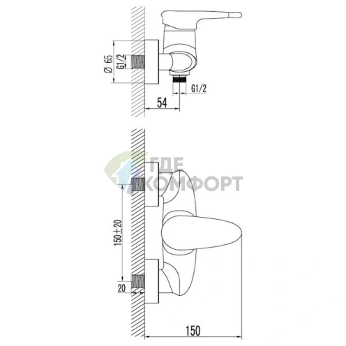 Смеситель для душа Lemark Status LM4403C хром с термостатом - фото 5