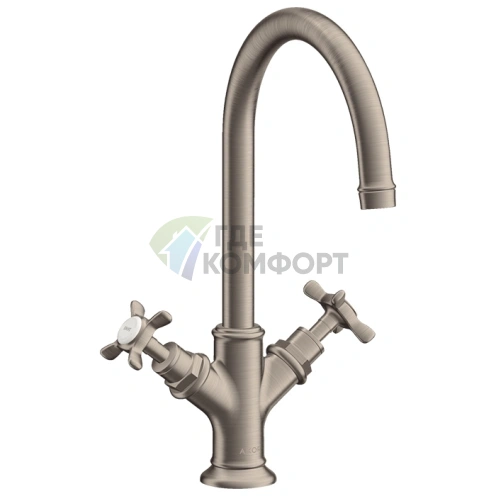 Смеситель для раковины AX Montreux с донным клапаном, шлифованный никель (16502820) - фото 1