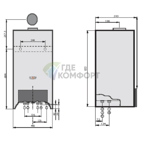 Газовый настенный двухконтурный котел Wolf CGG 1K 24 фото 3