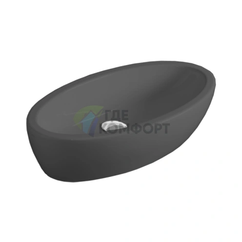 Раковина накладная Simas Lft Spazio 63x33 см без отверстия под смеситель, черный глянцевый - фото 1