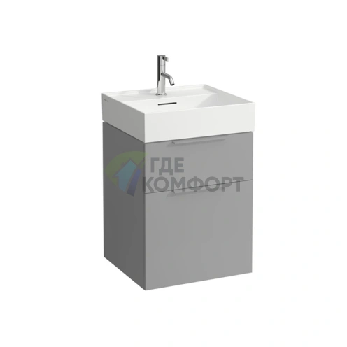 Тумба под раковину Laufen Kartell с двумя выдвижными ящиками и сифоном, 490×455×615 мм, серый матовый (4.0750.6.033.634.1) - фото 1