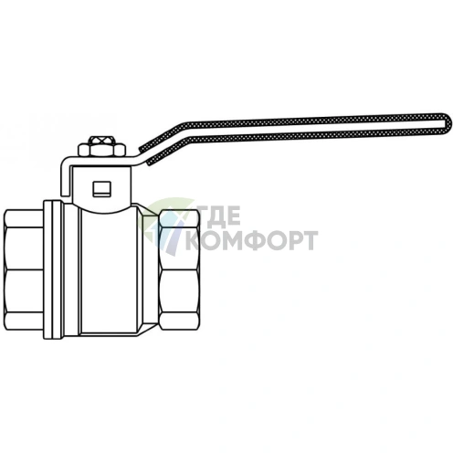 Кран шаровый 1 1/2 ВВ маховик из алюминия Optibal Oventrop - фото 2