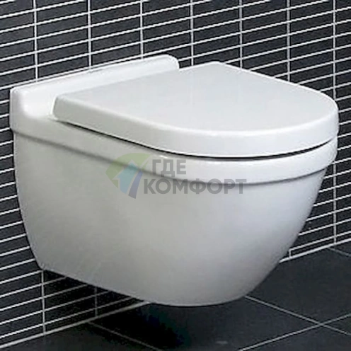 Подвесной унитаз Duravit Starck 3 с антигрязевым покрытием SanitaryGlaze (22250900001) - фото 4