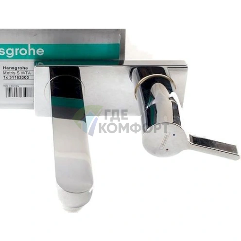 Стильный и эргономичный смеситель Hansgrohe Metris S для раковины - фото 5