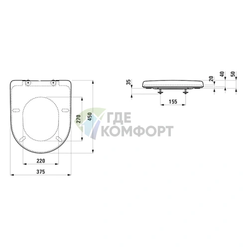 Сиденье для унитаза LAUFEN Pro Universal быстросъемное (белый/микролифт) для моделей 8.2095.6/9, 8.2195.6/9, 8.2096.0-6, 8.2295.2/6, 8.2495.5/9, 8.2595.1/2 (8.9395.9.000.000.1) - фото 2