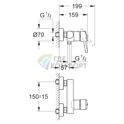 Смеситель для душа Grohe Concetto 32210001 с термостатом - фото 10