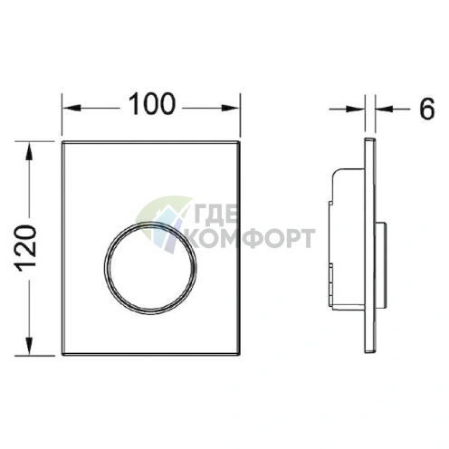 Кнопка смыва для писсуаров TECE Loop Urinal 9242600 белая - фото 5