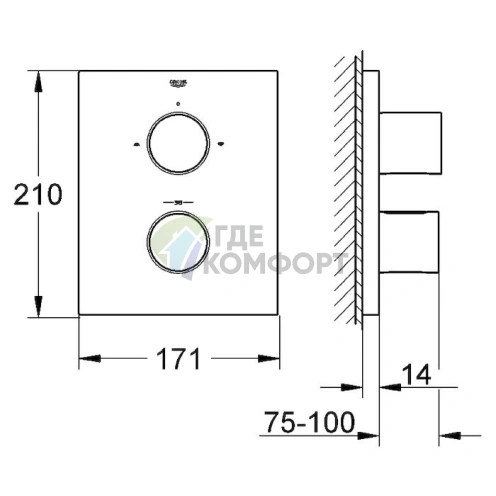 Термостат Grohe Grohtherm F 27619000 на три выхода - фото 2