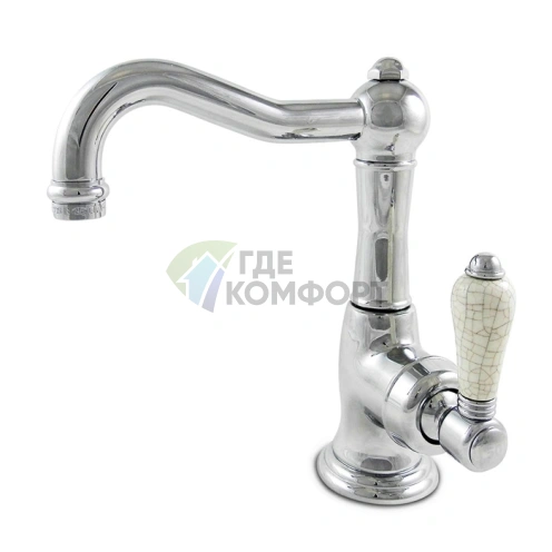 Смеситель для раковины Nicolazzi P.m. Blanc A с донным клапаном и ручками из состаренной керамики (3452CR76AC) - фото 1