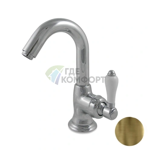 Смеситель для раковины Nicolazzi P.m. Blanc однорычажный бронзовый с донным клапаном (3454BZ76C) - фото 1