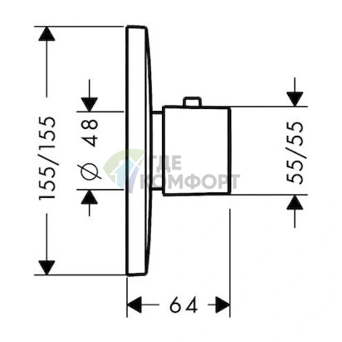 Термостат для душа Hansgrohe PuraVida 15770000 - фото 2