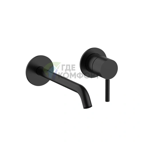 Настенный смеситель для раковины Fantini NOSTROMO SMALL, матовый черный (50 13 G913B) - фото 1