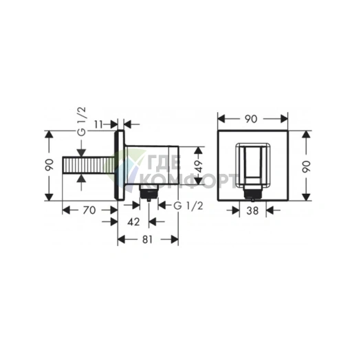 Держатель для верхнего душа HG белый матовый (26889700) - фото 2
