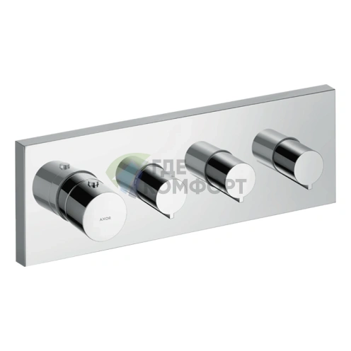 Встраиваемый термостат для душа AX ShowerCollection с 3 подводами, внешняя часть, хром (10751000) - фото 1