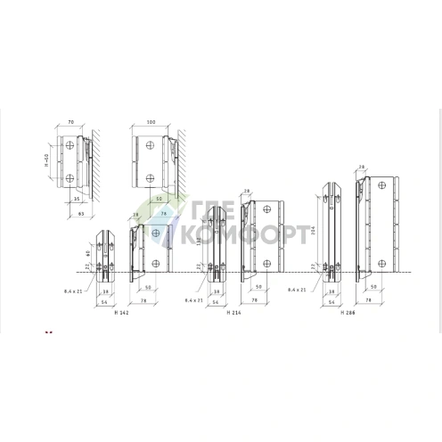 Крепление настенное 200-21/22/33 тип радиатора Monclac Purmo - фото 4