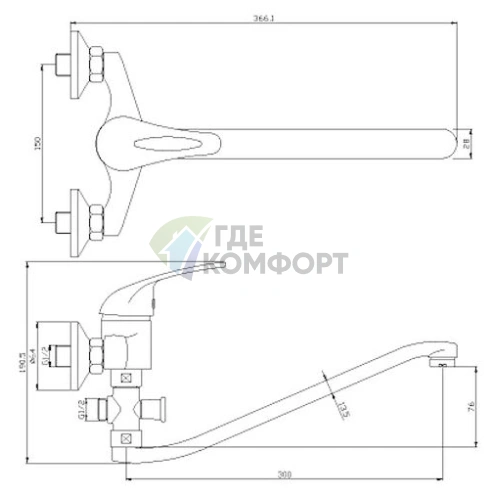 Универсальный смеситель Rossinka Y Y40-35 для кухни и ванной - фото 2