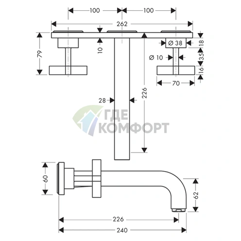 Смеситель для раковины AX Citterio в роскошном цвете полированное красное золото (39144300) - фото 2