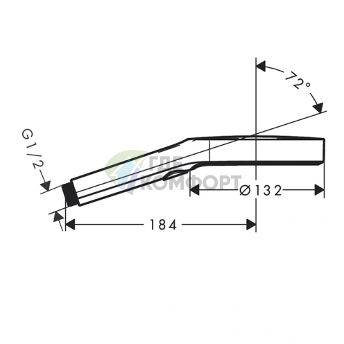 Ручной душ HG Rainfinity 130 мм, 3 режима, шлифованный черный хром (26864340) - фото 2