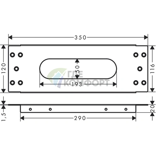 Монтажная панель AX для плитки хром (28014000) - фото 2