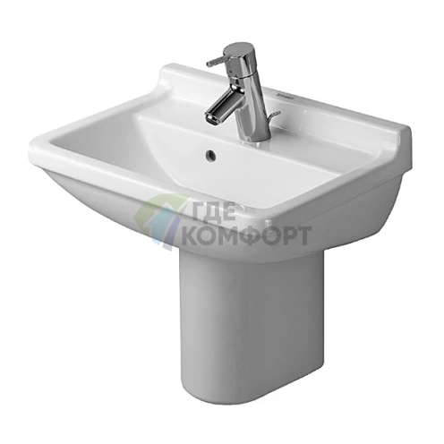 Раковина Duravit Starck 3 450x320 мм белая с отверстием под смеситель и переливом (750450000) - фото 1