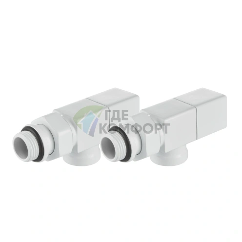 Набор дизайн-вентилей Royal Thermo CUBE 1/2 осевой белый, RTE 56.0003, НС-1422572 - фото 3