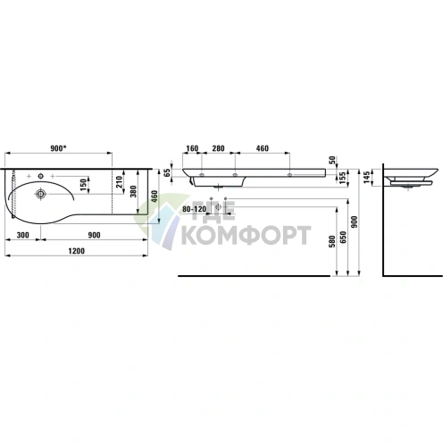 База под раковину Laufen Palace с 2 ящиками и дверцей, белый глянец (4.0162.2.075.464.1) - фото 2